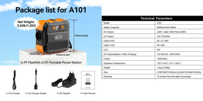230V Mini Oplaadbaar Draagbaar Power Station 120W 97,68Wh Batterij Zonne-energie Powerbank